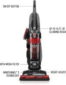 Hoover WindTunnel 3 Max Performance Pet, Bagless Upright Vacuum Cleaner, HEPA Media Filtration, For Carpet and Hard Floor, UH72625, Red