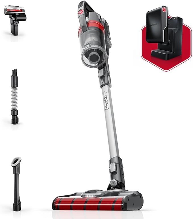 Hoover ONEPWR WindTunnel Emerge Pet+ Cordless Lightweight Stick Vacuum with All-Terrain Dual Brush Roll, 2 Batteries Included, BH53603VE, Silver