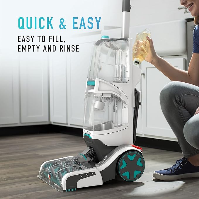 Hoover, Turquoise Smartwash Automatic Carpet Cleaner Machine, with Storage Mat, FH52050