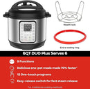 Instant Pot Duo Plus 9-in-1 Electric Pressure Cooker, Slow Cooker, Rice Cooker, Steamer, Sauté, Yogurt Maker, Warmer & Sterilizer, Includes App With Over 800 Recipes, Stainless Steel, 6 Quart