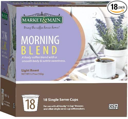 Market & Main Morning Blend Single Serve Coffee Pods (18 Pods)