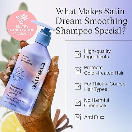 Eva NYC Satin Dream Smoothing Shampoo, Hair Care for Soft and Smooth Hair, Anti-Frizz Shampoo for Satiny Smoothness, GMO-Free Hair Products for Women, 8.8 oz