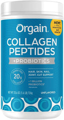 Orgain Collagen Peptides + Probiotics, Unflavored, 1.6 lbs