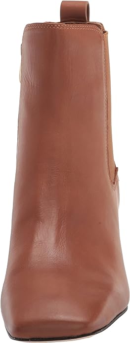 Franco Sarto Womens Waxton Square Toe Ankle Bootie Hazelnut Brown Leather
