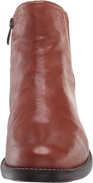 Franco Sarto Womens Marcus Flat Ankle Bootie Cognac Brown Leather